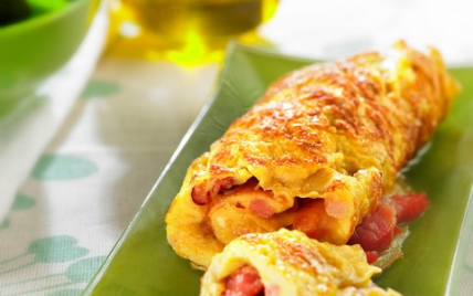 Omelette au jambon ou au lard