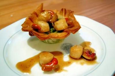 Corolle de Julienne de légumes aux Noix de Saint Jacques au Culimiel Safran