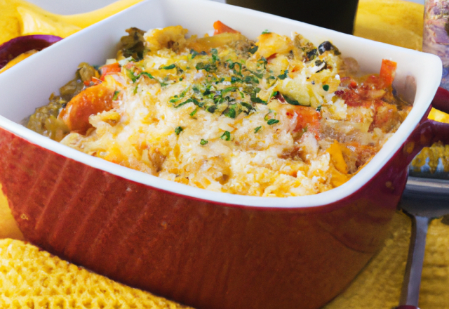 Gratin de riz aux légumes