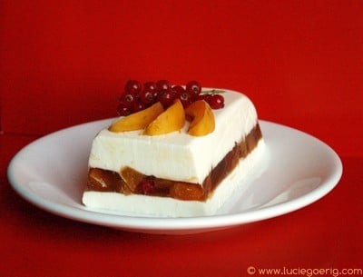 Terrine de faisselle aux abricots et groseilles à la gelée de verveine