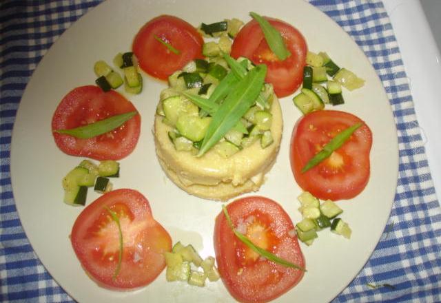 Scones de polenta et sa poêlée de courgettes