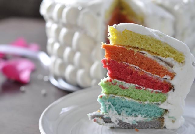 Rainbowcake à la chantilly