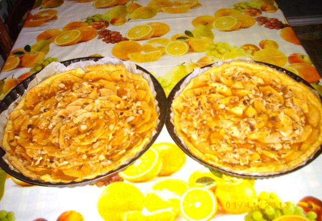 Tarte aux pommes et amandes effilées