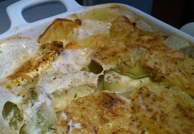 Gratin de courgettes et pommes de terre rapide