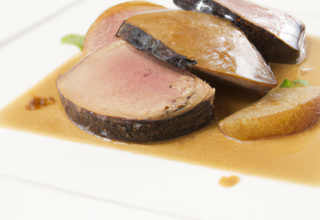 Foie gras de canard, réduction à la poire