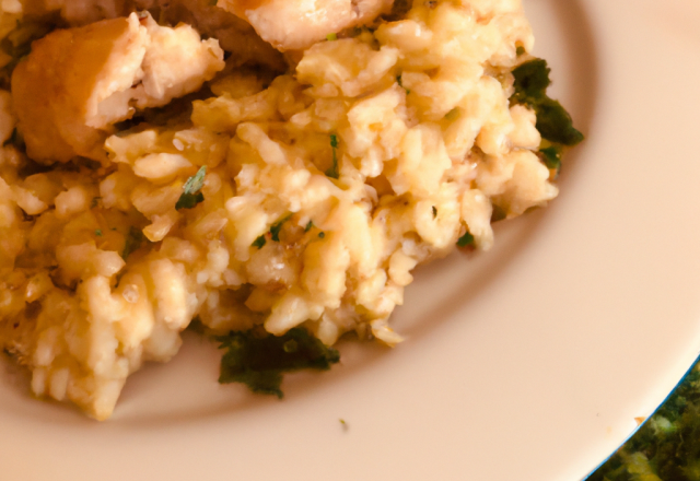 Risotto au poulet maison