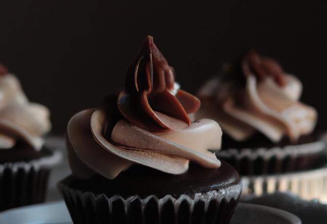 Cupcakes au chocolat et glaçage mystère