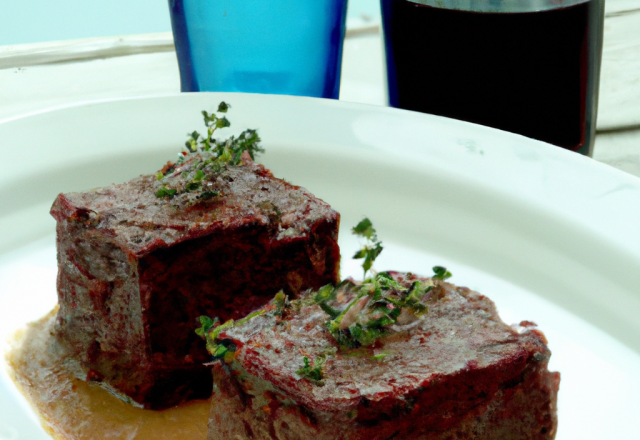 Pavé de sandre au vin rouge