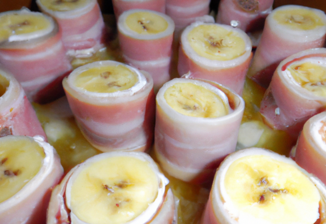 Bananes enroulées de jambon et gratinées au four