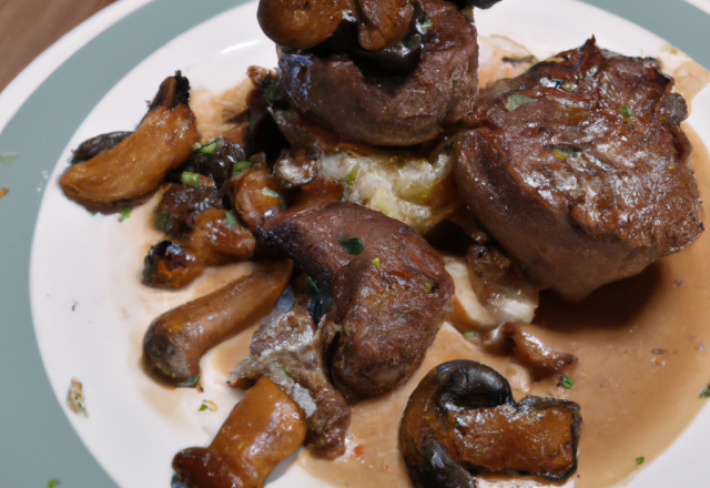 Filet mignon de biche aux champignons