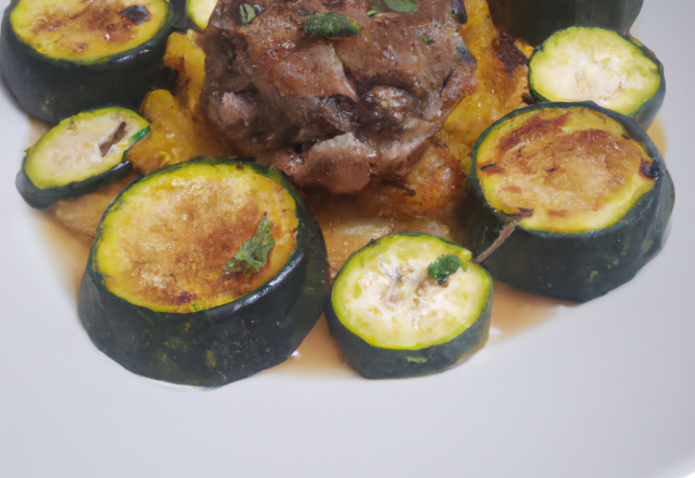 Timbale d'agneau aux courgettes