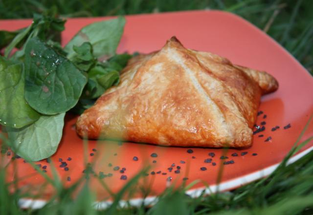 Feuilleté chèvre, tomates séchées, épinards