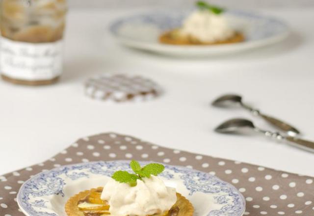 Tartelettes à la confiture de châtaignes Bonne Maman et aux pommes