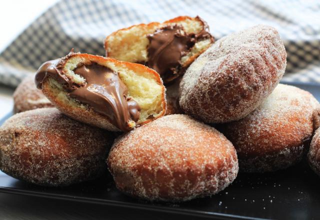 Beignets fourrés à la pâte à tartiner