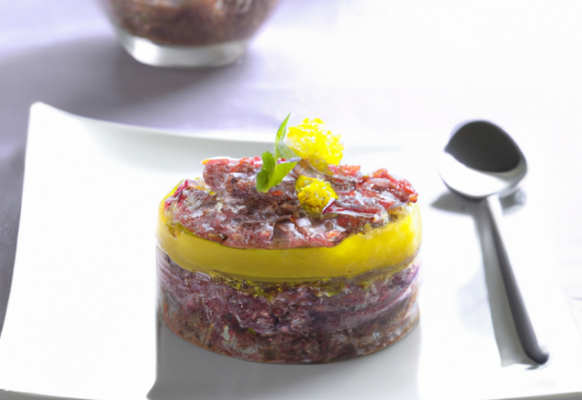 Tartare de canard, mangue et sardine marinée, de Fabrice Biasolo