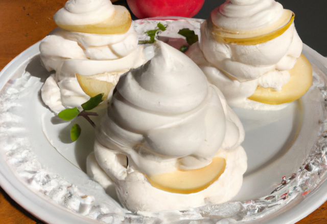 Pommes en  Meringue Glacée