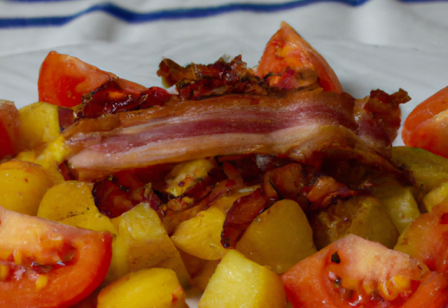 Pomme de terre au bacon et tomates