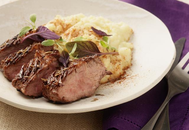 Onglet de veau aux épices tandoori et purée maison