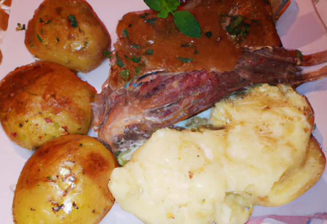 Gigot d'agneau et gratin de pommes de terre