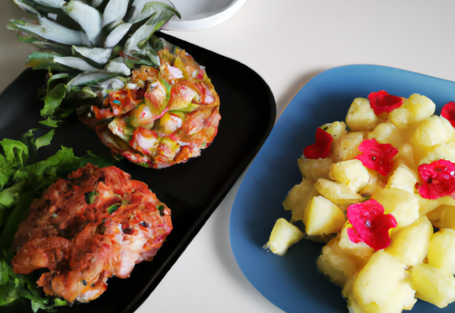 Poulet Tandoori et tartare d'ananas M'les Fruits