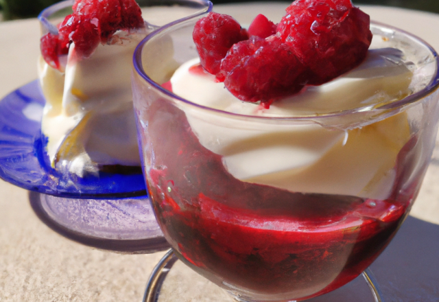 Parfait glacé à la framboise et au mascarpone