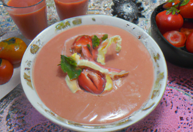 Soupe froide de fraises aux tomates