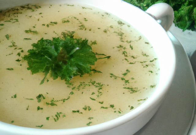 Soupe parfumée aux herbes