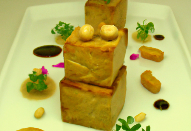 Les cubes de foie gras en mini-légumes