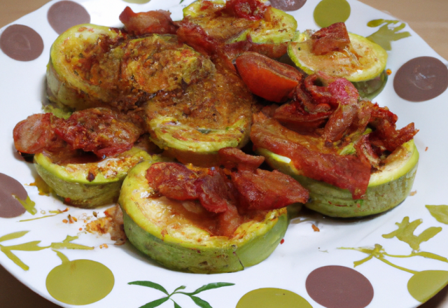 Courgette à la tomate, aux lardons et épices