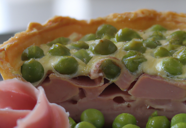 Quiche jambon et petits pois