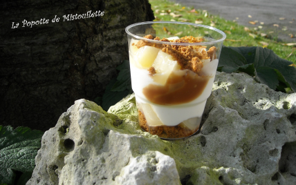 Verrine poires, spéculos sauce au caramel