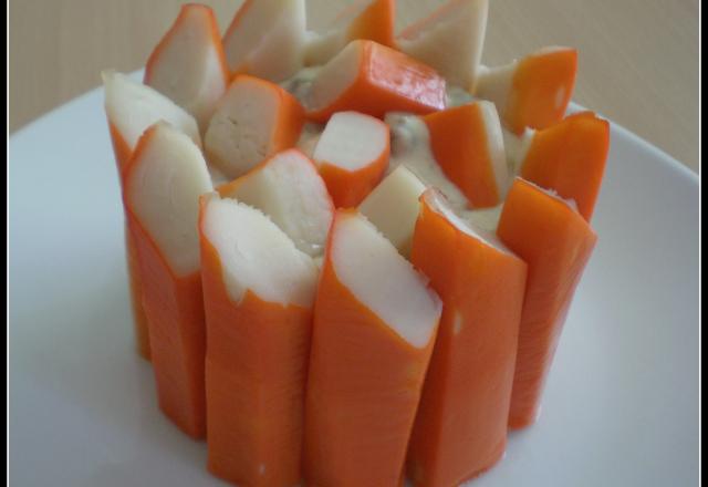 Charlotte aux bâtonnets de surimi et macédoine de légumes