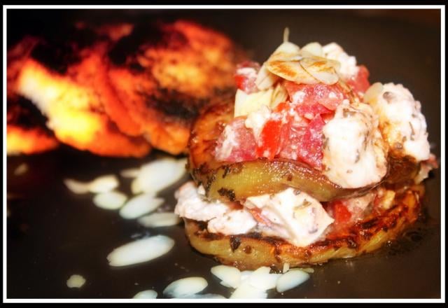 Millefeuilles aubergine tomates