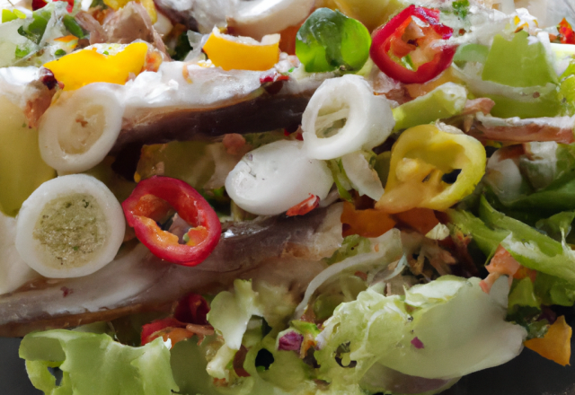 Salade de harengs et de légumes croquants