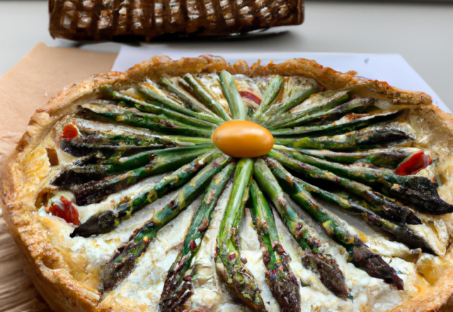 Tarte aux asperges et au chèvre