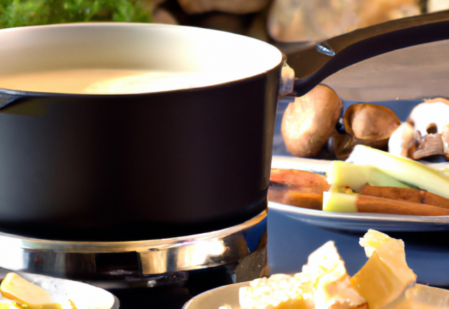 Régal forestier à la fondue de roquefort