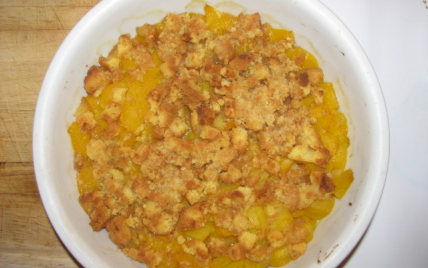 Crumble de pêche aux palets bretons