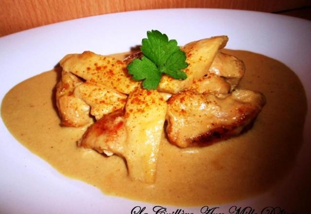 Poulet coco, curry et pomme