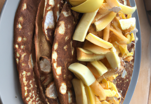 Crêpes banane ou pommes amandes