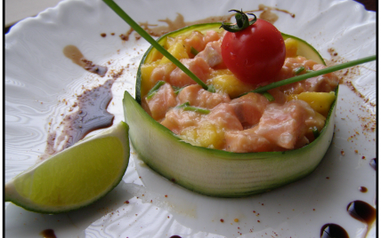 Tartare de saumon à la mangue