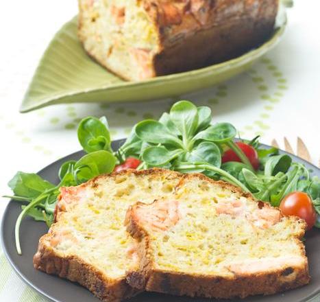 Cake au saumon et poireaux à la Mayonnaise