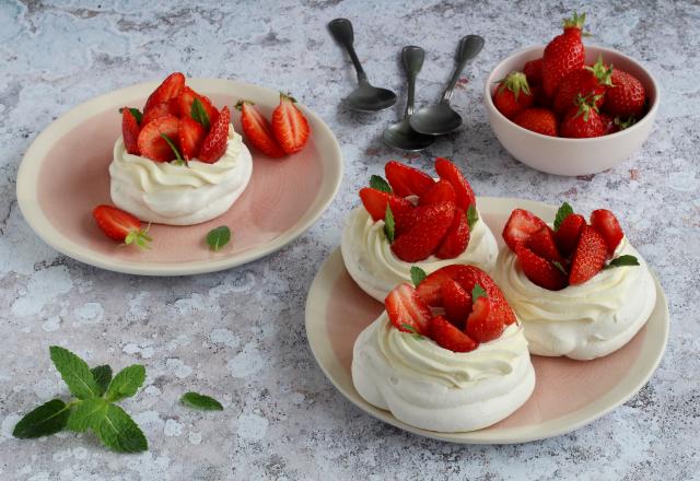 Mini pavlovas aux Fraises du Périgord IGP