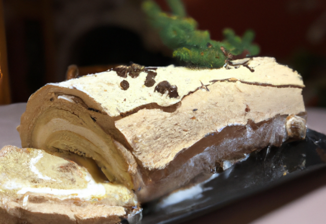 Bûche de Noël au cappuccino et vanille