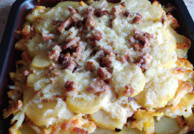 Tartiflette aux dés de pommes rissolées