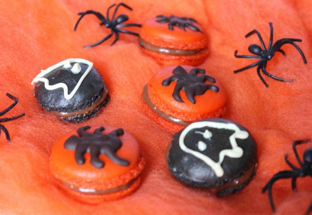 Macarons Hallowenesques, ganache à la châtaigne