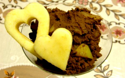 Mousse au chocolat et pommes