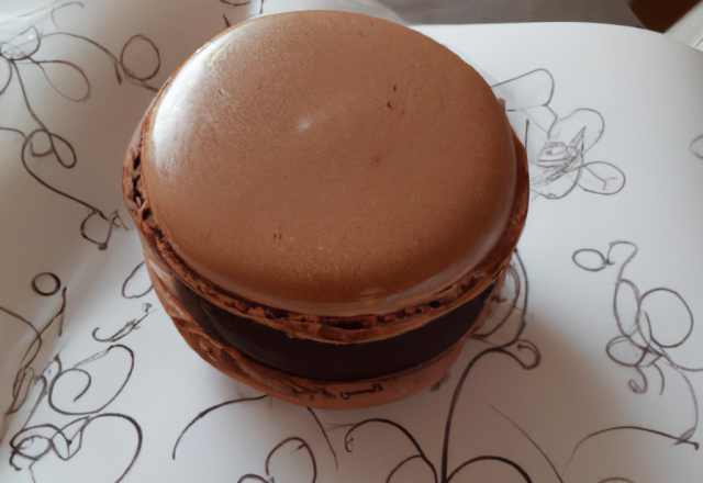 Macaron géant à la ganache au chocolat légère