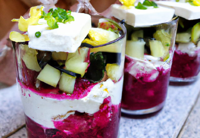 Verrine de betterave courgette et feta