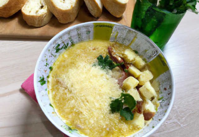 Soupe de poids cassés et comté