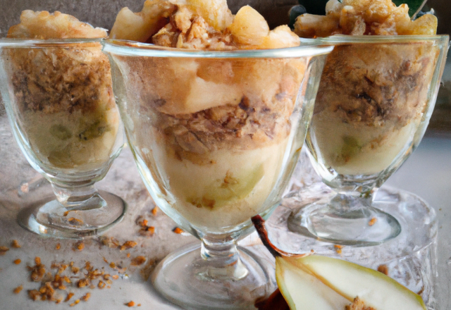 Crumble de poires confites en verrine